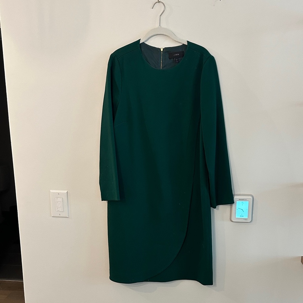 J. Crew Green Long Sleeve Dress